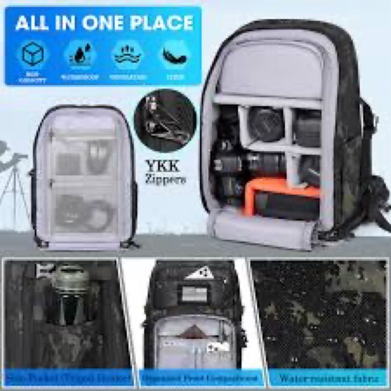 sdysm camera backpack bag professional for dslr/slr mirrorless camera waterproof 15.6 inch tactical 
