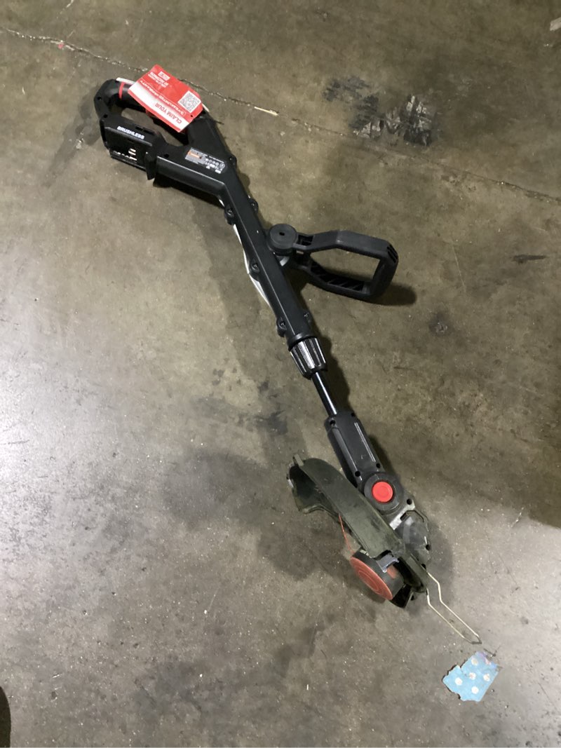 Condition photo showing As Is for hyper tough 12" 20v brushless cordless string trimmer
