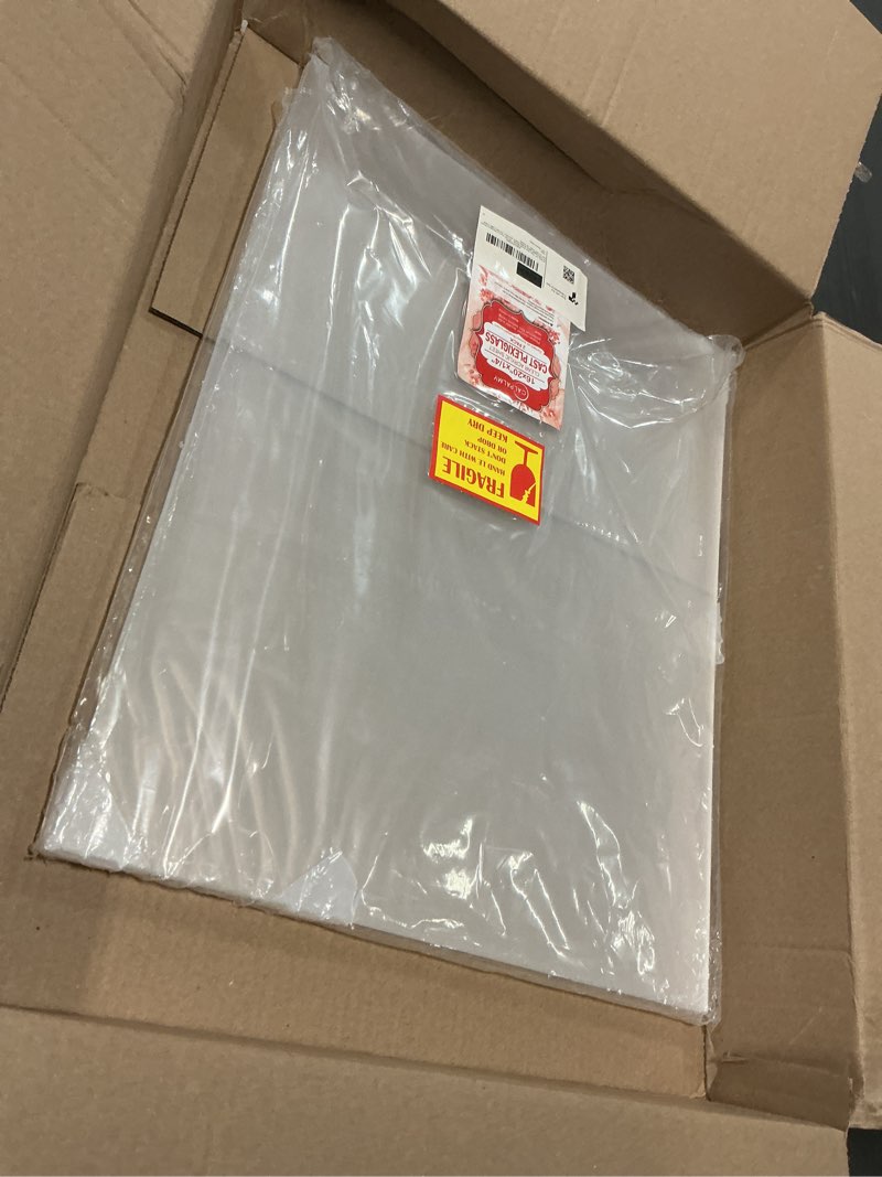 Condition photo showing Good Condition for CALPALMY (2 Pack) 1/4" Thick Clear Acrylic Sheets - 16 x 20 Pre-Cut Plexiglass Sheets for Craft Projects, Signs, Display Cases, Sneeze Guard, and More - Cut with Engraver, Power Saw or Hand Tools 16x20", 1/4" Thick Clear 2