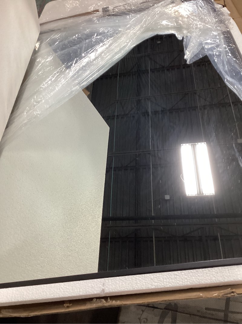 Condition photo showing Good Condition for Delma Bathroom Vanity Mirror, Black Framed Bathroom Mirror for Over Sink, High-Definition Bathroom Mirror, Versatile Bathroom Vanity Mirror, Hangs Horizontally or Vertically(30x24, Black) Rect Black 30"L x 24"W