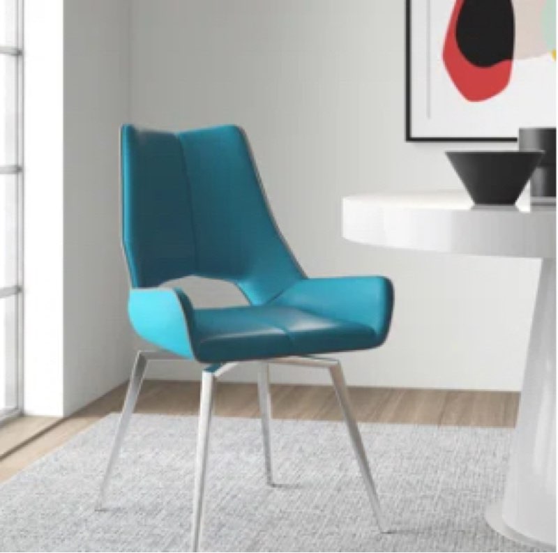 Incomplete box 1 only) Kimbell 19'' H Faux Leather Upholstered Side Chair