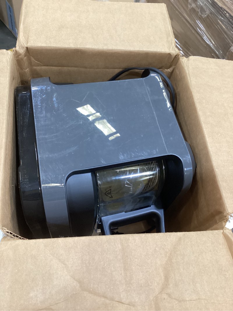 Condition photo showing Good Condition for nutrichef 5.8 quart air fryer | 8-1 preset cook modes | transparent fry bowl for best cooking results | cook shrimp, steak, fries, wings, chicken & more | precise temperature control & time | grey