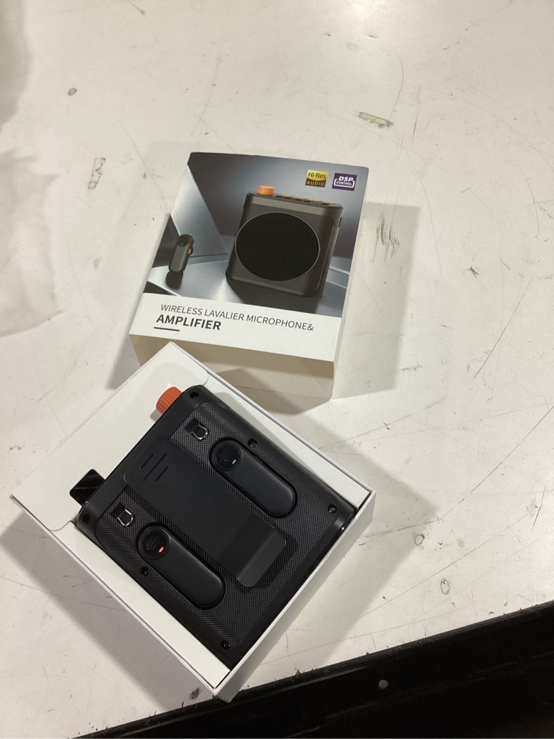 Condition photo showing New/Like New for voice amplifier wireless microphone with magnetic lavalier, portable voice amplifier for teachers wi