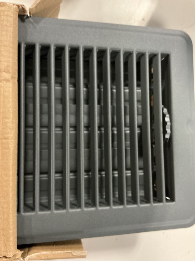 Condition photo showing Good Condition for 6x12 inch heavy duty steel walkable floor vent covers, 2 pack, grey, classic style, easy adjust air supply lever, compatible with heating, cooling & hvac systems 6x12 inch grey 2