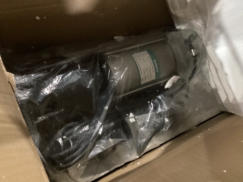 Condition photo showing Good Condition for submersible sewage grinder pump, stainless steel housing, 2" npt discharge - for 30"+ deep sewage basins, septic tanks, 57.5ft head 6415gph max flow, 1hp 115v