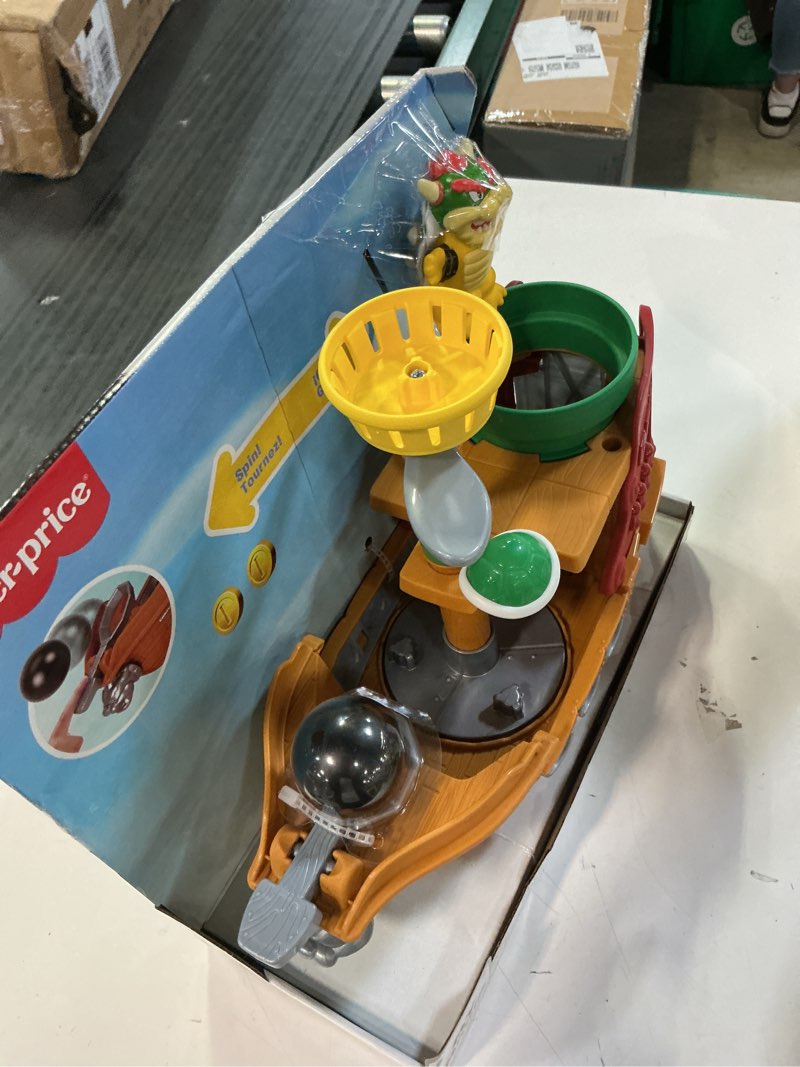 Condition photo showing Good Condition for fisher-price little people my mario bowser’s airship & figure set toddler toy for pretend play