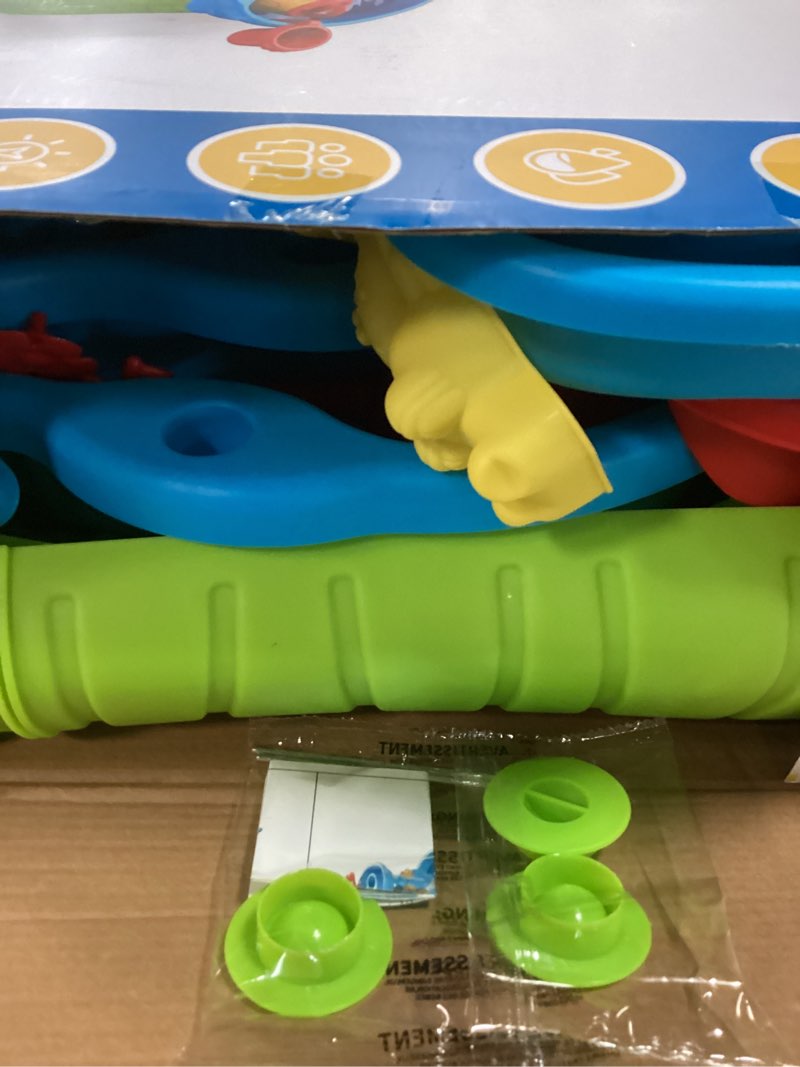 Condition photo showing New/Like New for jukudahu 3-tier sand and water table toys for kids aged 3 4 5 6 7 8, outdoor activity playset sensory play table with beach toys accessories water waterfall, birthday gifts for toddlers 3-4 3-5 4-6 3-tier water table