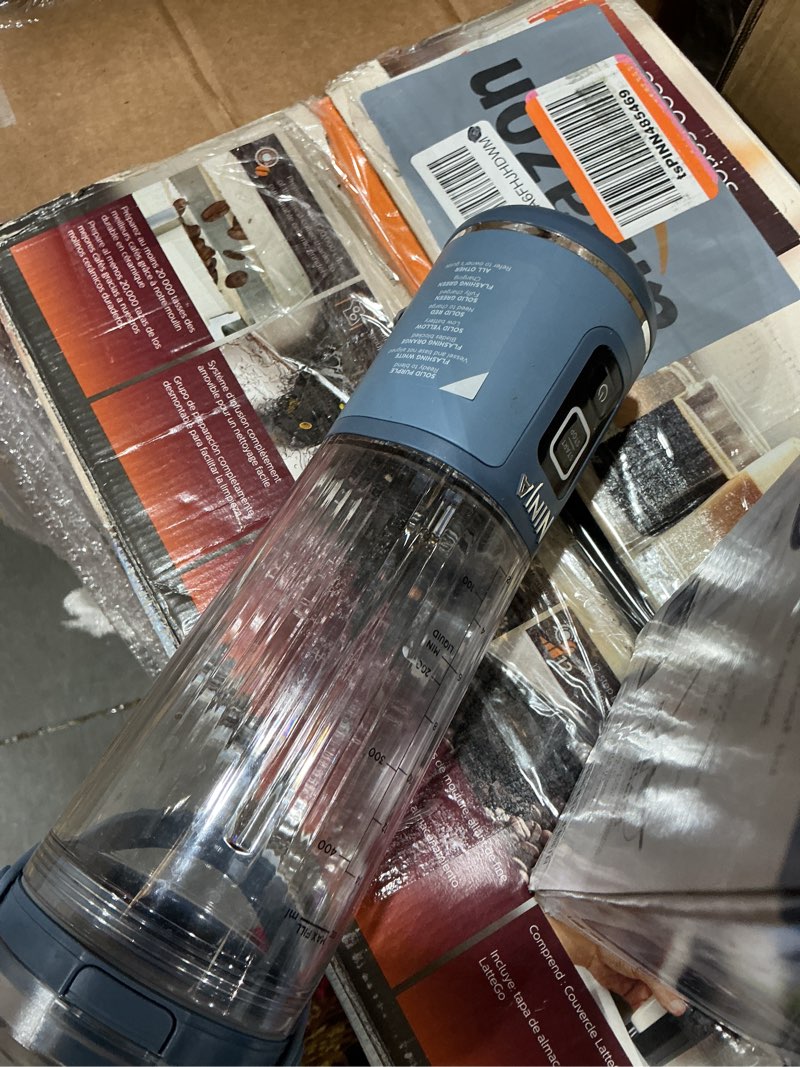 Condition photo showing As Is for ninja bc151nv blast portable blender, cordless, 18oz. vessel, personal blender-for shakes & smoothies, bpa free, leakproof-lid & sip spout, usb-c rechargeable, dishwasher safe parts, denim blue blue 18 oz.