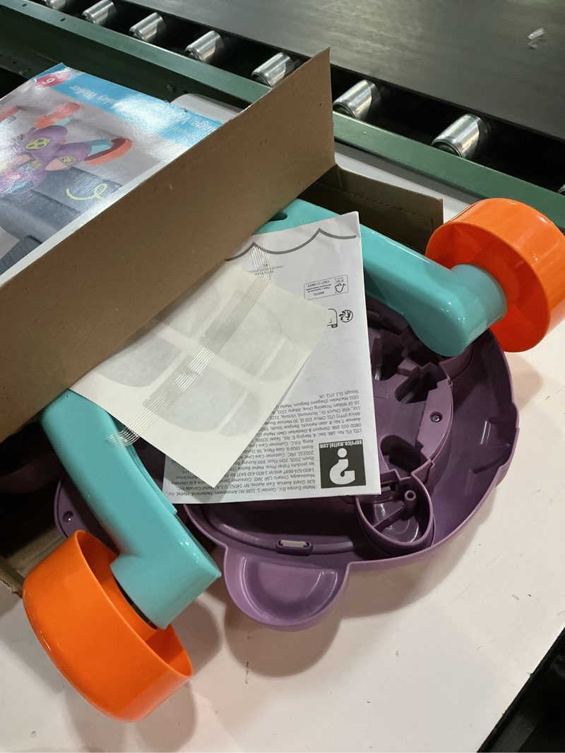 Condition photo showing As Is for fisher-price baby push toy learn with me purple monkey walker musical learning activity with lights for infants ages 6+ months