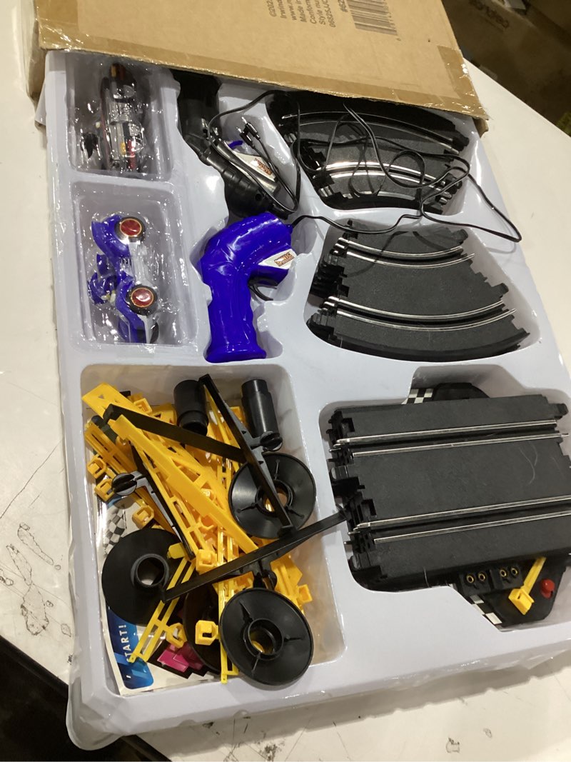 Condition photo showing New/Like New for NKOK Sonic and Shadow Race Track Set with Working Lights, Lap Counter, Figure-8 Slot Car Track, Brown Box Packaging Sonic & Shadow