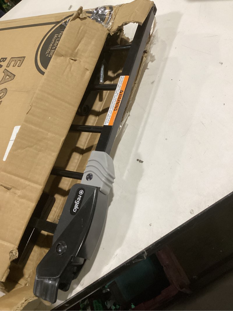 Condition photo showing As Is for Regalo Easy Step Extra Tall Walk Thru Baby Gate, Bonus Kit, Includes 4-Inch Extension Kit, 4 Pack of Pressure Mount Kit and 4 Pack of Wall Cups and Mounting Kit, Black Black 29-36.5"W x 36"H