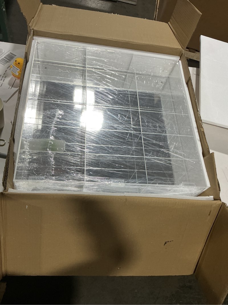 Condition photo showing As Is for Juexica Clear Acrylic Toy Car Display Case 1: 32 Scale Diecast Display Box Wall Mounted Shelf for Storage Toy Car Mini Model Race(18 Grids)