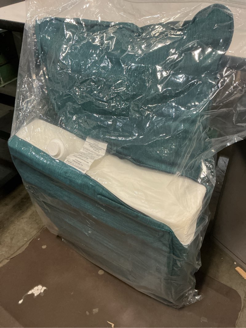 Condition photo showing Good Condition for deep seat patio cushions 22x24 outdoor cushion, waterproof & fade resistant patio furniture cushions, removable cover & tie straps for chair sofa loveseat, peacock blue peacock blue 22x24x5|1s