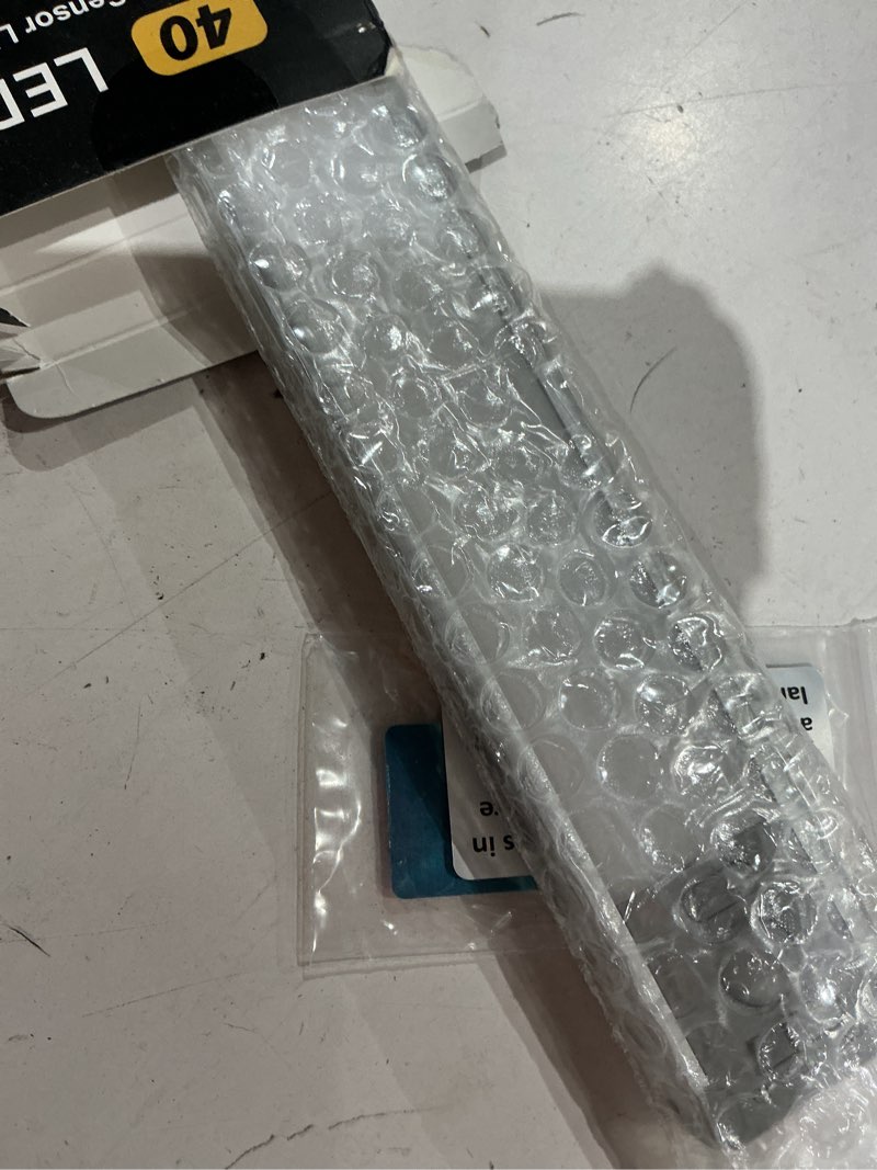 Condition photo showing Good Condition for 10inch under cabinet lighting, 2 pack rechargeable motion sensor light indoor, 5 levels dimmable magnetic closet lights, wireless under counter lights for kitchen, stairs warm white light 10inch
