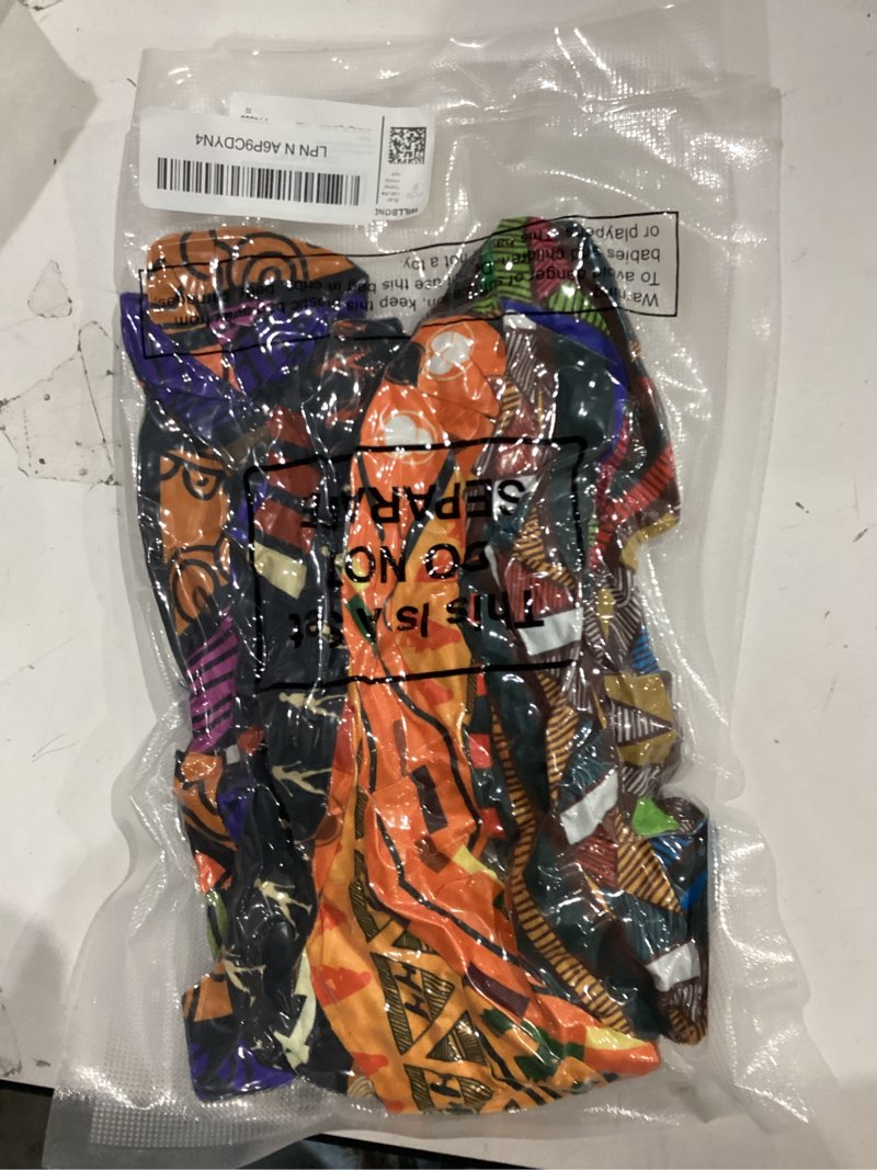 Condition photo showing New/Like New for WILLBOND African Boho Print Headband, Head Wrap, Faux Leather Earrings Set for Women (Bright Pattern)