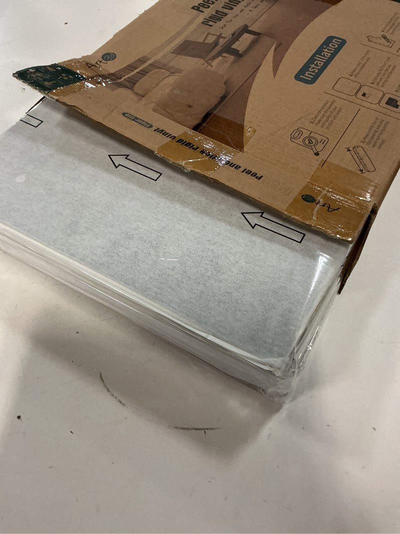 Condition photo showing New/Like New for Art3d Peel and Stick Vinyl Floor Tiles 30-Pack 12 x 12 inch, Self Adhesive Waterproof Flooring Planks for Kitchen, Dining Room, Bedrooms, Cover 30 Sq. Ft, Black & White Marble (15 Tiles per Color) 12 x 12 inch Black/White Marble 30