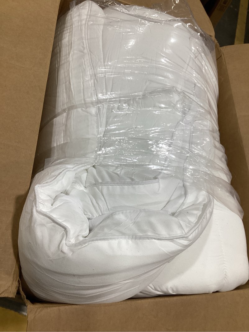 Condition photo showing As Is for Mattress Topper Queen for Back Pain, Extra Thick Mattress Pad Cover, Plush Pillow Top, Deep Elastic Pocket, White Queen White