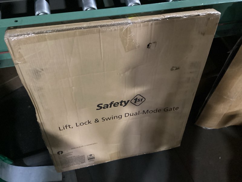Condition photo showing New/Like New for safety 1st baby gates for doorways, pressure mount lift, lock and swing, dog gates, hardware gate for stairs, fits 28"-42" wide