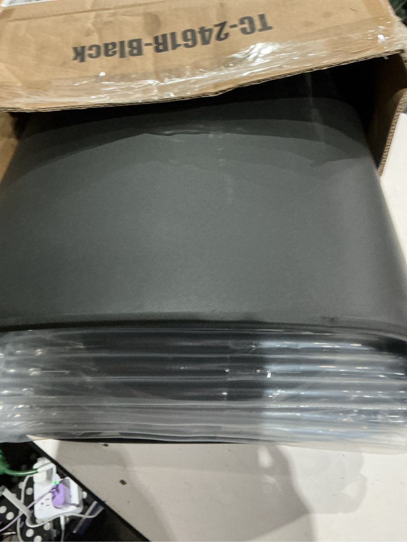 Condition photo showing Good Condition for bestoffice | 13 gallon trash can with lid | automatic touchless garbage can | odor control | modern oval design | easy to clean | plastic | black | fits any kitchen, bathroom, office or home plastic black