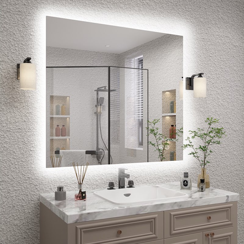 Molly Frameless Anti-Fog 3 Colors Dimmable LED Backlit Wall Bathroom Vanity Mirror