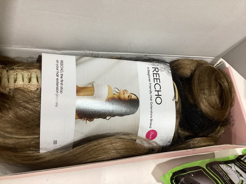 Condition photo showing Good Condition for reecho ponytail extension, 24" claw clip in ponytail extensions long curly wavy ponytail hair extension jaw clip on pony tails hairpiece for women - medium blonde with blonde highlights
