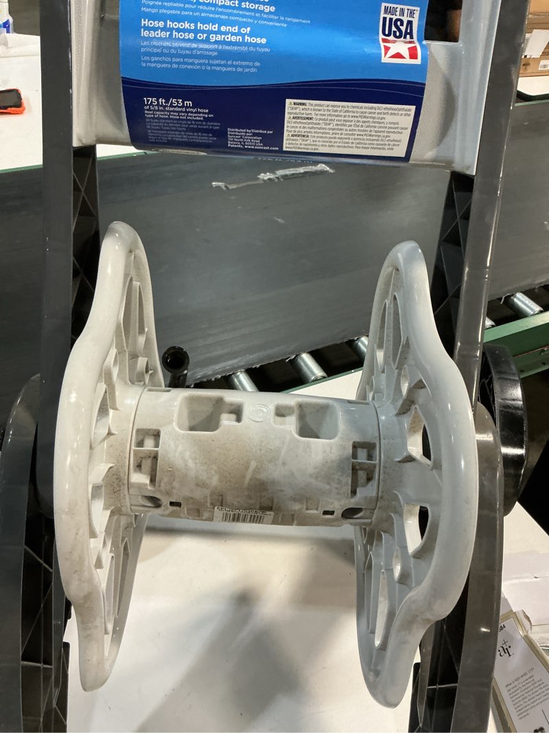 Condition photo showing As Is for suncast hosemobile plastic 175-ft cart hose reel