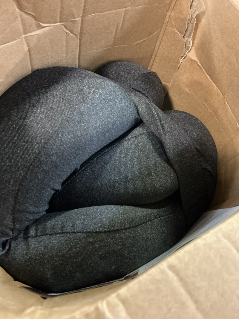 Condition photo showing As Is for truck driver seat cushion, memory foam l-shaped ergonomic cushion for office chairs, comfort & support for long sitting dark grey average size