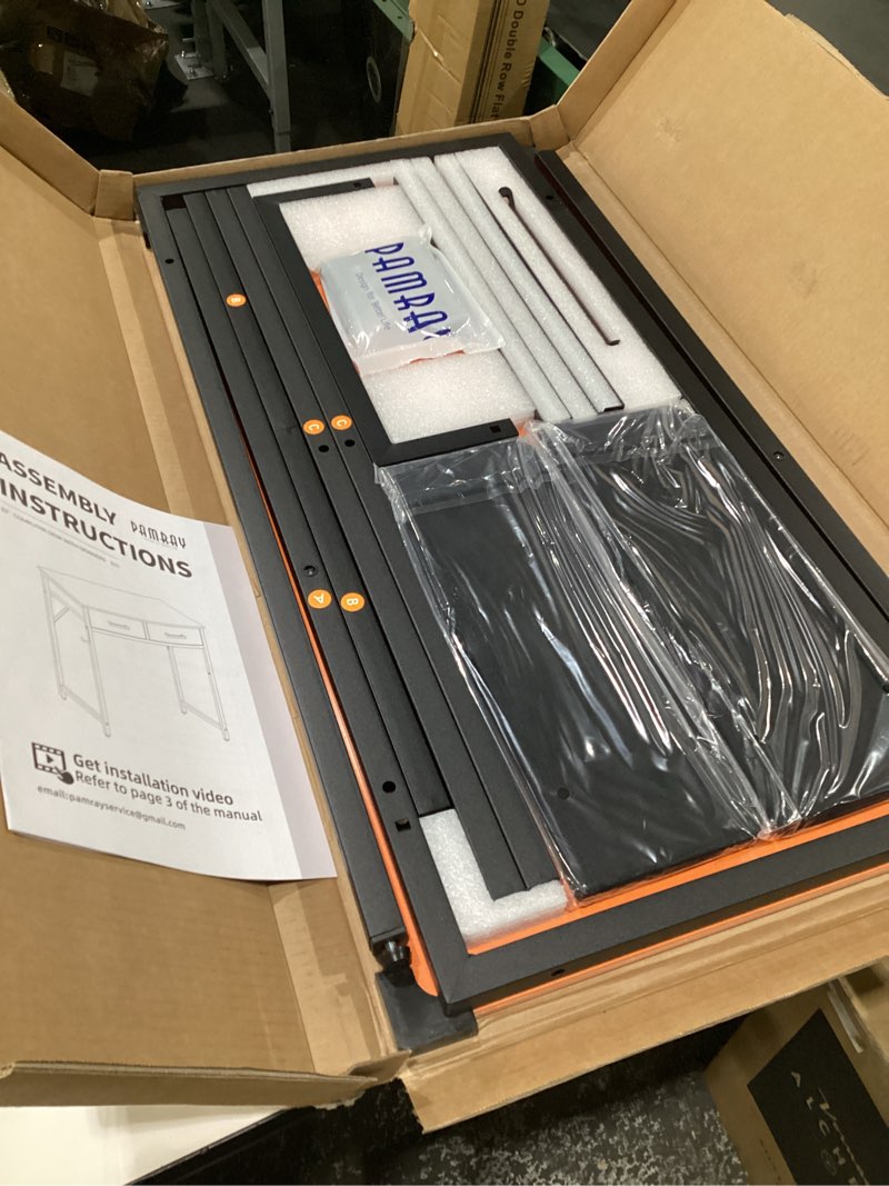 Condition photo showing Good Condition for Pamray 32 Inch Small Computer Desk with 2 Drawers for Bedroom Study Writing Home Office Table for Small Spaces Orange Orange 32 inch