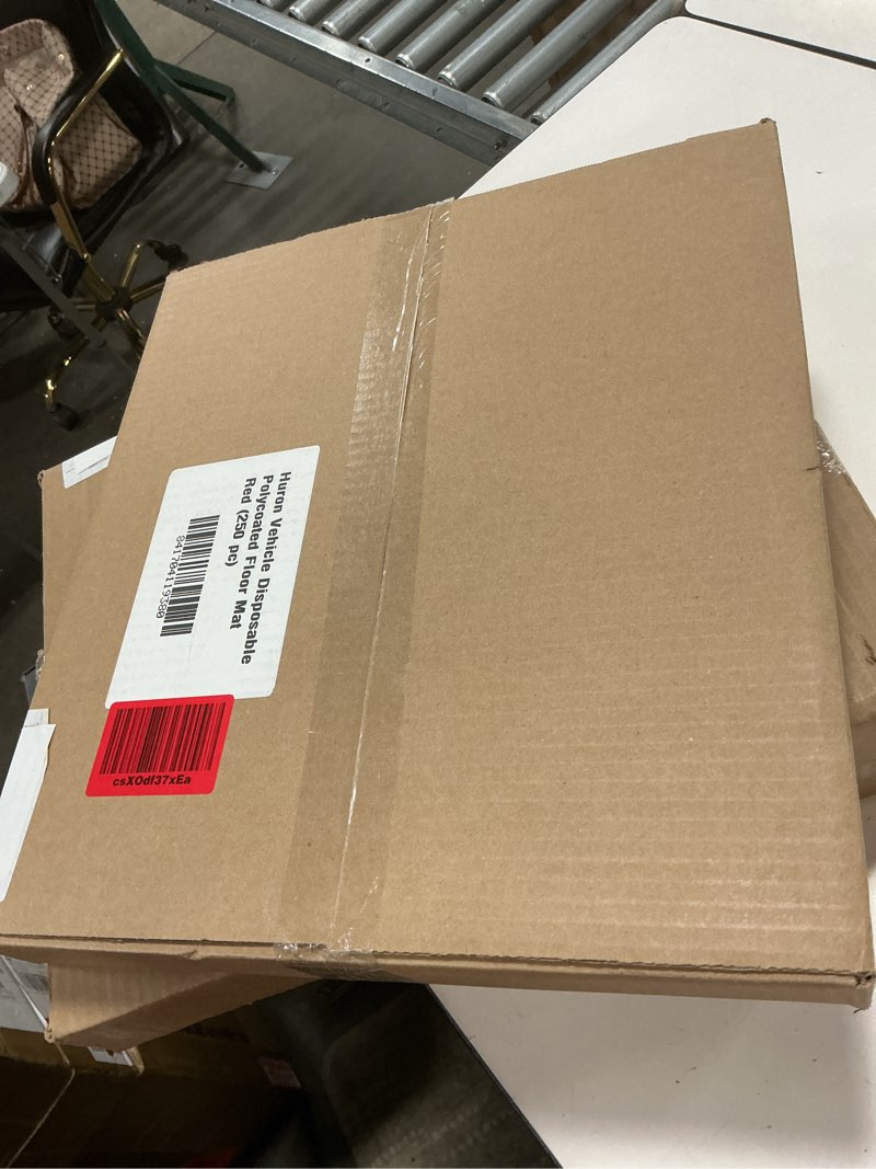 Condition photo showing New/Like New for Huron Vehicle Disposable POLYCOATED Paper Floor Mats, Red (250/500/1000) (250 pc) red 250