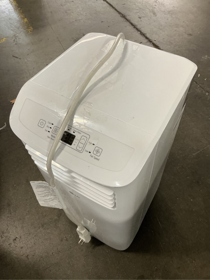 Condition photo showing As Is for lg 6,000 btu (sacc) / 8,765 btu (ashrae) portable air conditioner | cools up to 250 sq. ft.