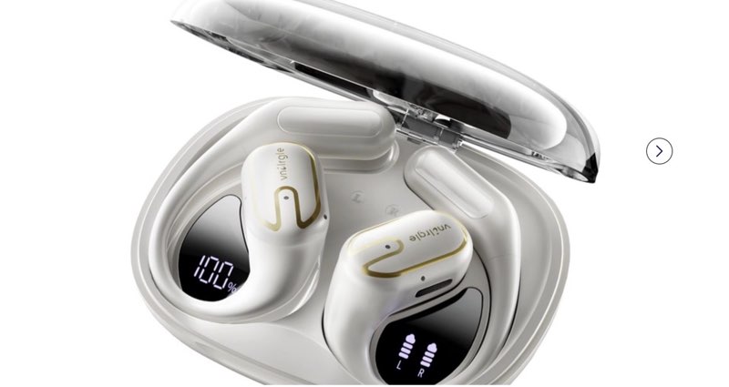 Open Ear Headphones Earbuds wireless - 5.4 Bluetooth Ear Buds with LED Digital Display IPX7 Waterpro