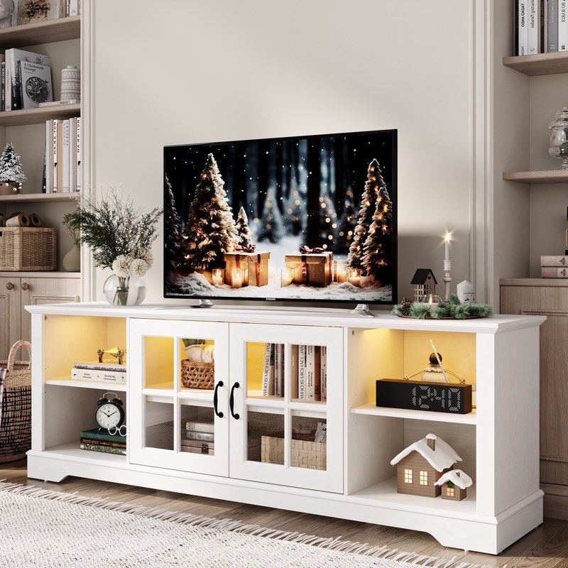 Modern Glass TV Stand For Tvs Up To 75"