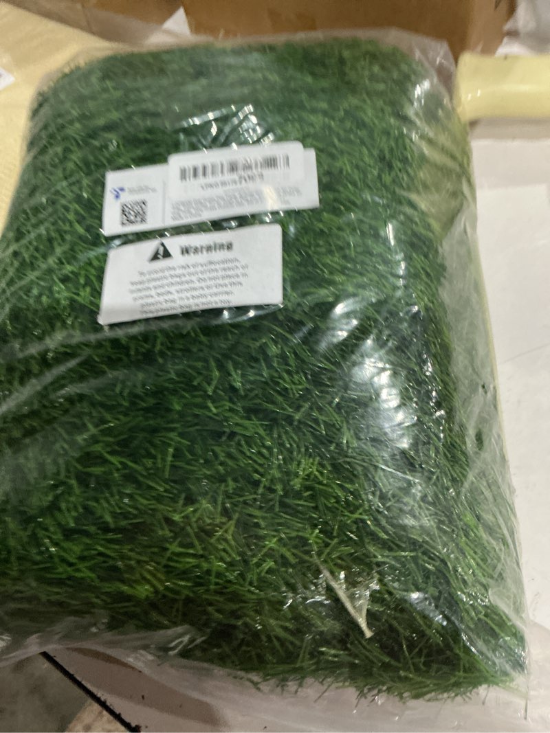 Condition photo showing As Is for loobani dog grass pee pads, 2 pack artificial grass pads for potty tray, fake grass for dogs to pee on, outdoor indoor pee grass for dog potty (18*23 inch)