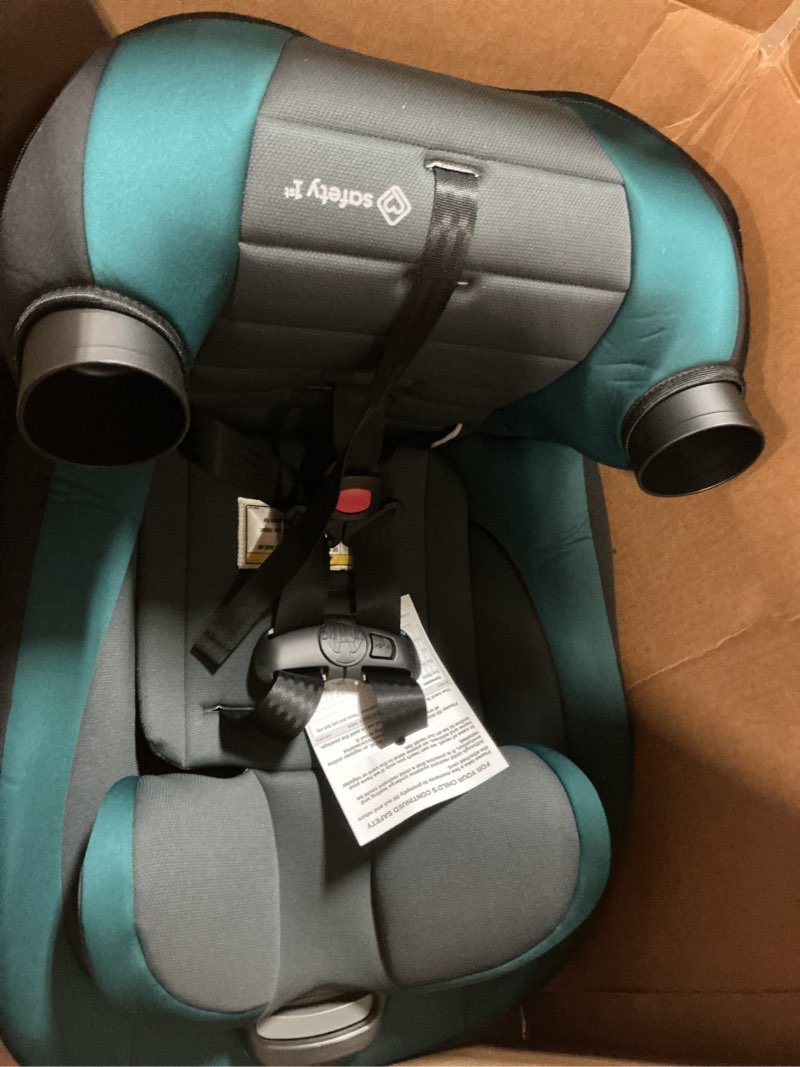 Condition photo showing Good Condition for safety 1st ellaris 3-in-1 convertible car seat, slim fit design, rear & forward-facing, 5-position headrest, 3-across fit, travel-friendly with machine-washable seat pad, peacock blue