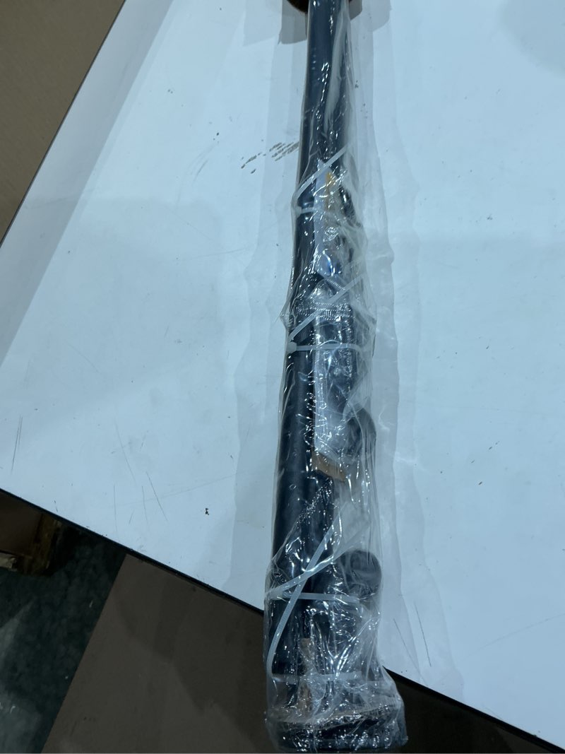 Condition photo showing Good Condition for rustic curtain rod, industrial window treatment, 48-86 inches, black, iron, wall mounted