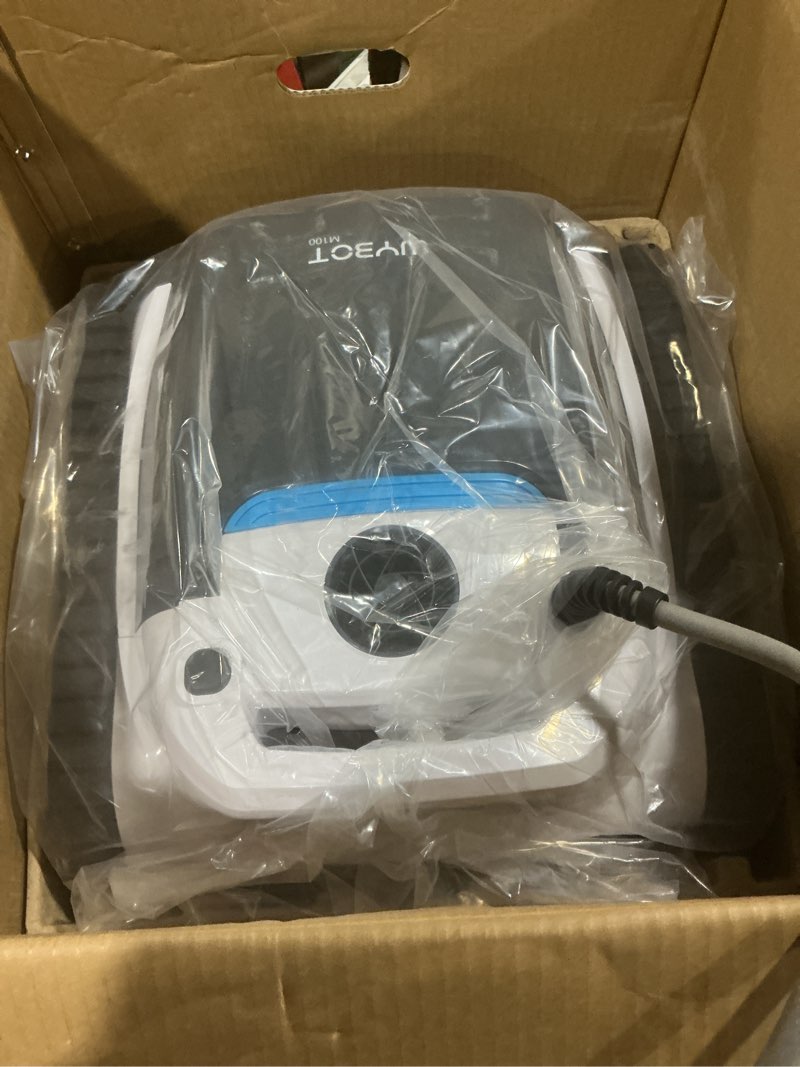Condition photo showing As Is for wybot m100 corded app robotic pool cleaner with wall climbing, smart mapping tech, remote control, pool vacuum robot with powerful suction, spot cleaning, ideal for in-ground pools up to 60ft