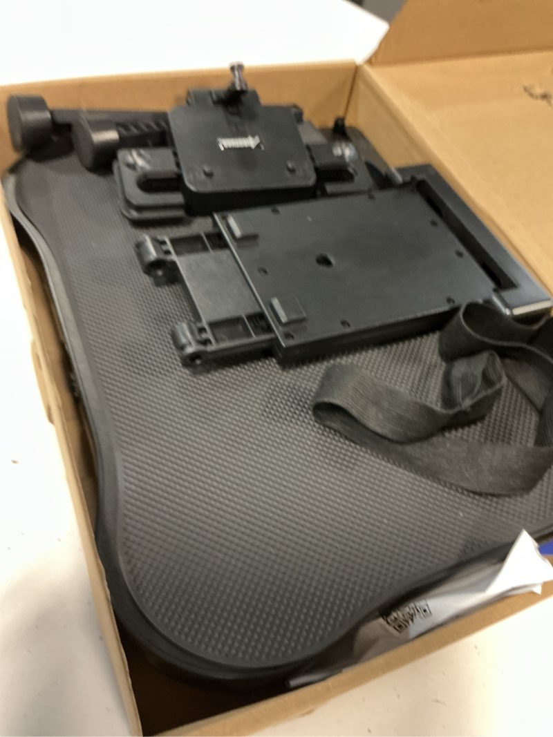 Condition photo showing Good Condition for car back seat tray table - stable foldable auto backseat food trays desk for rear passenger road trip eating & work, multifunctional adjustable travel tray with phone drink holder for laptop ipad black
