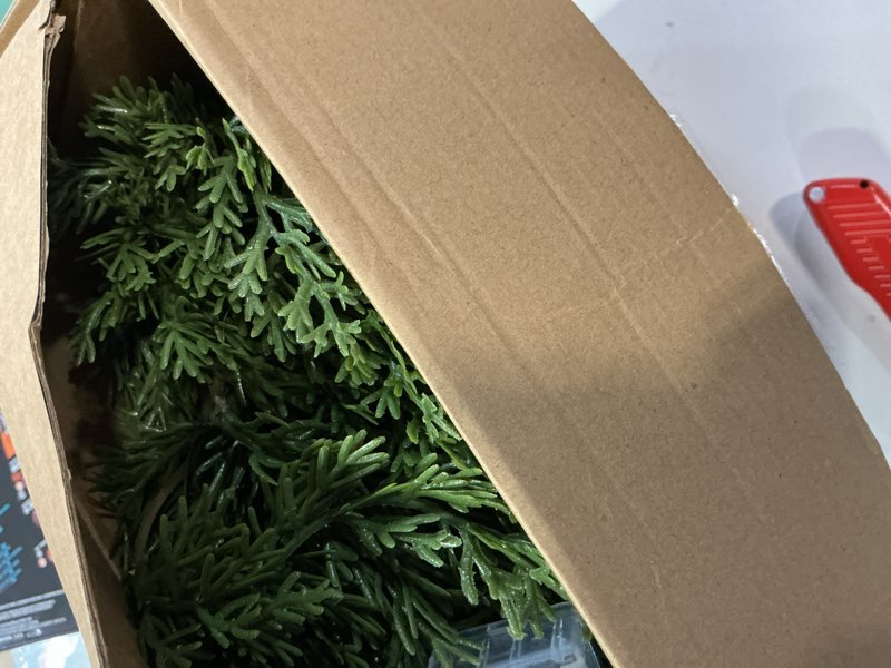 Condition photo showing New/Like New for Jutom 1 Pack Christmas Cedar Garland with Lights Deluxe Advent Calendars Decor Garland Realistic Artificial Pine Faux Cypress for Christmas Table Mantle Wall Room Outdoor Indoor Decor (9 ft) 1 9 ft