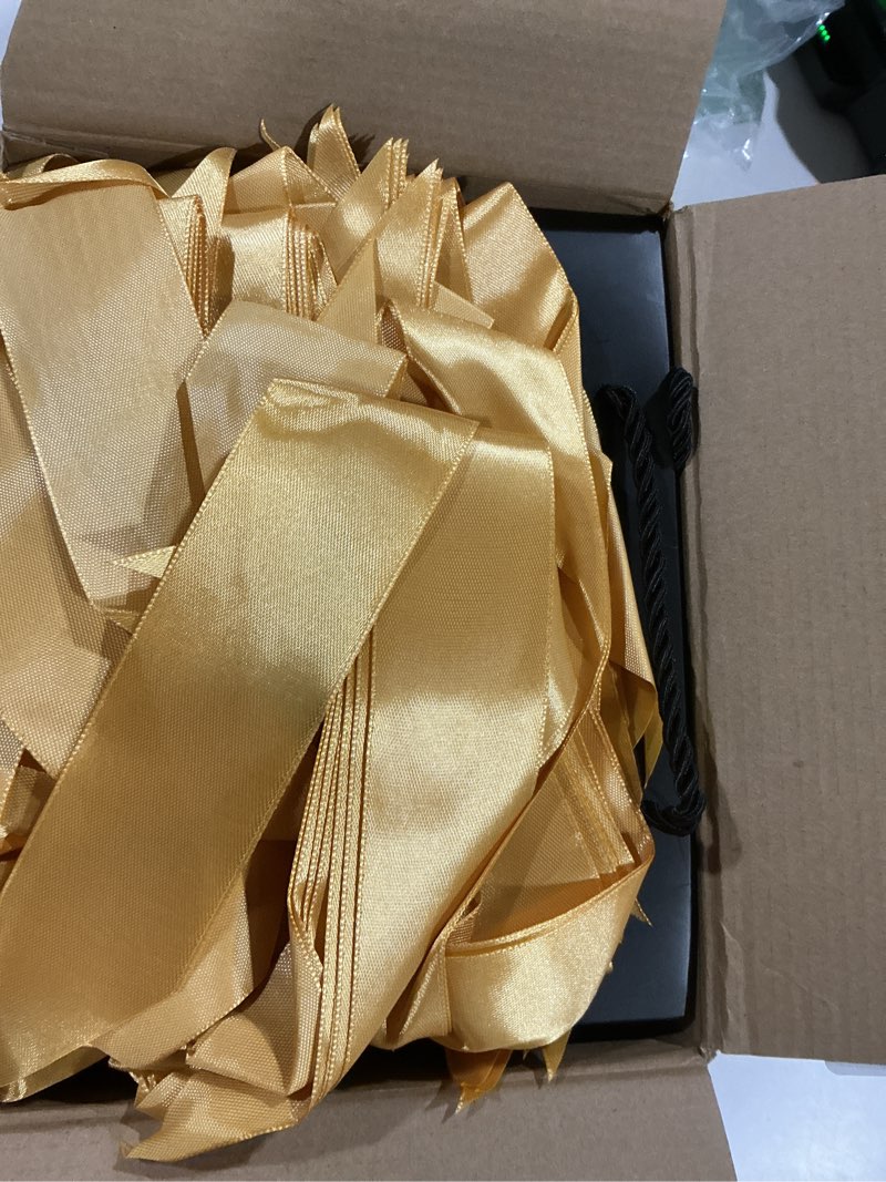 Condition photo showing Good Condition for sabary 50 pack black and gold gift bags bulk with handles mini bridal shower gift paper bags with bow ribbon 8.3 x 6.7 x 2.8 wedding welcome supplies for guest bridesmaid birthday holiday party favor