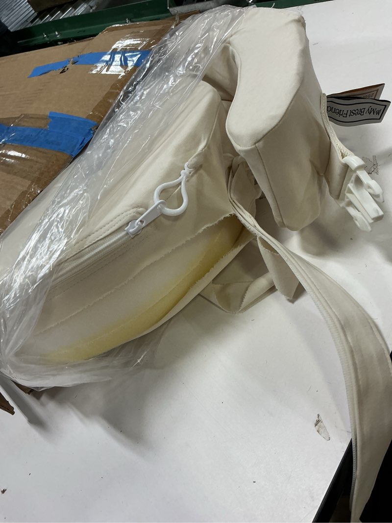 Condition photo showing As Is for my brest friend super deluxe nursing pillow-enhanced comfort & ergonomic breastfeeding pillow for ultimate support for mom & baby-adjustable and with handy side pocket,100%woven cotton oatmeal waffle oatmeal waffle super deluxe