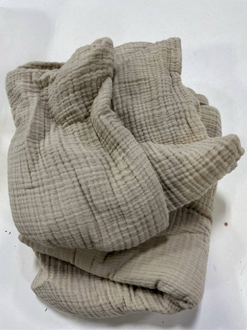Condition photo showing As Is for quince organic cotton gauze sham set, king, dune