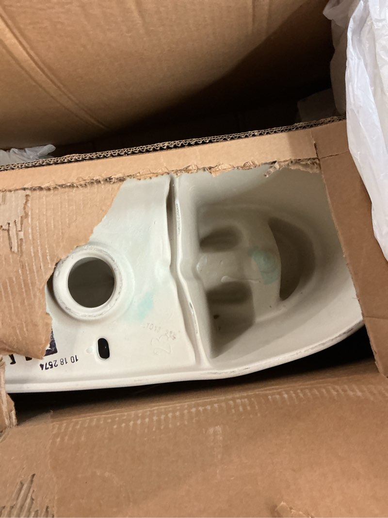 Condition photo showing As Is for TOTO Drake Elongated Universal Height TORNADO FLUSH Toilet Bowl with CEFIONTECT, Cotton White - C776CEFG#01