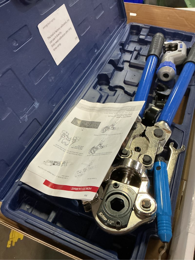 Condition photo showing Good Condition for icrimp copper tube fittings crimping tool with 1/2,3/4 and 1-inch jaw for propress copper fitting iwiss-1632af 1632af for 1/2" 3/4" 1"