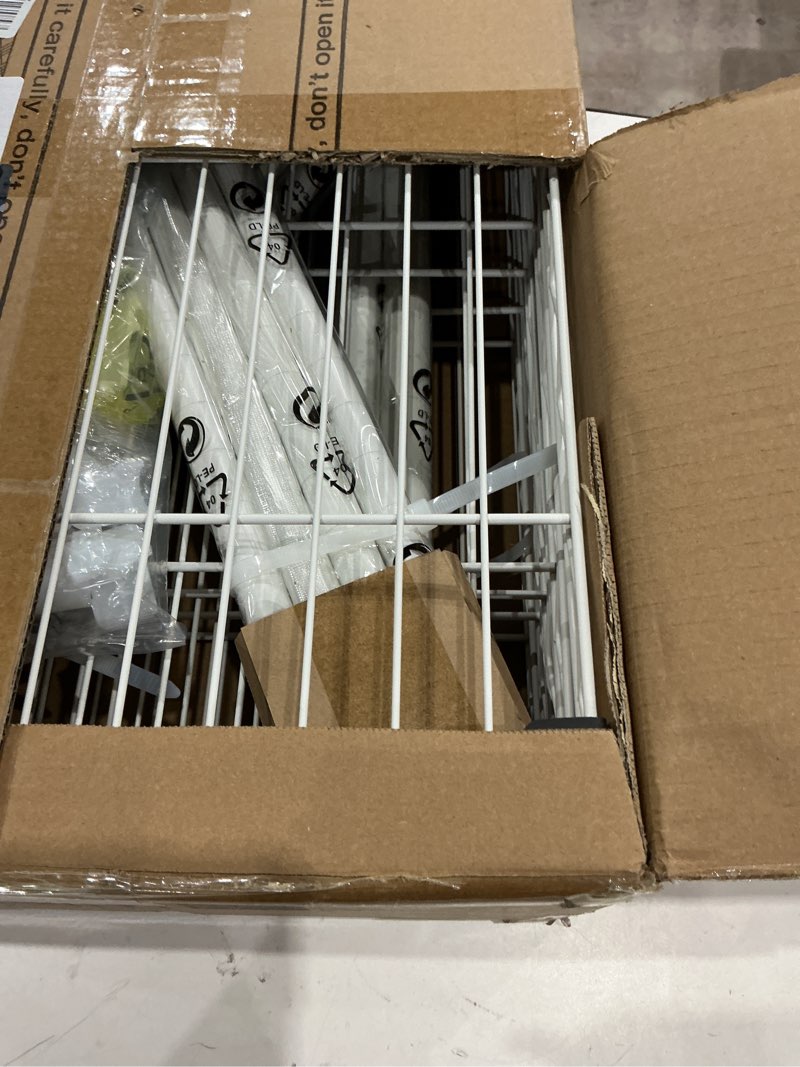 Condition photo showing New/Like New for ulif m2 wall mounted closet system, clothes rack mounted onto the wall with 4 expandable hanger rods and 5 metal shelves, clothing organizer storage in (70.8-102.3)" l x 14.5" d x 71.2" h, white white m2