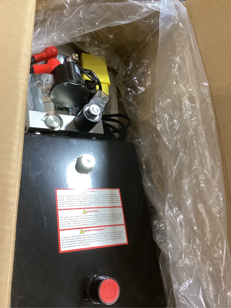 Condition photo showing As Is for Single Acting Hydraulic Pump 8 Quart Hydraulic Power Units 12V DC Hydraulic Pump SAE#6 Connector for Dump Trailer Car Lifting