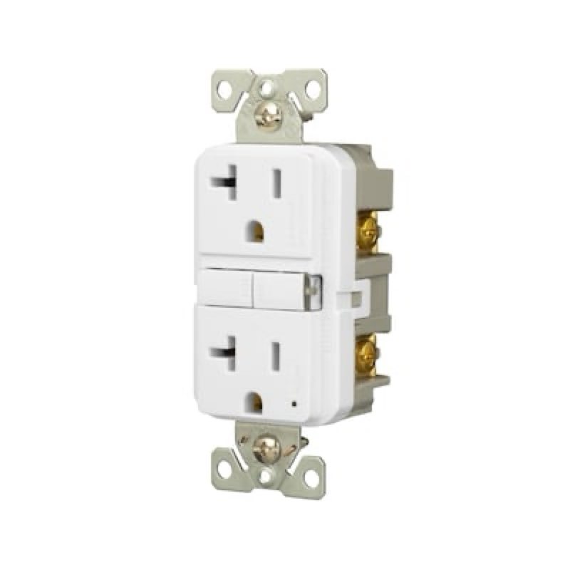 Eaton 20 -Amp 125-volt GFCI Residential Decorator Outlet Receptacles , White