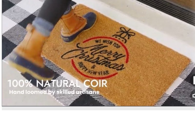 THEODORE MAGNUS Christmas Door Mat - Welcome Mat for Front Door with Non-Slip Backing - Durable Door