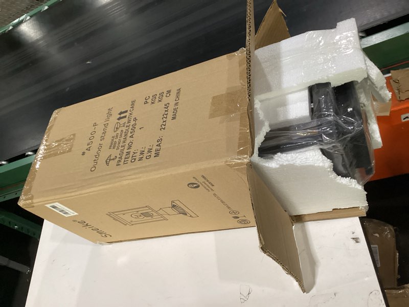 Condition photo showing Good Condition for dusk to dawn outdoor post light hardwired, black lamp post lights with pier mount base, waterproof exterior lamp post lantern with clear class, pole light for garden yard patio pathway 7.1 inch-clear glass