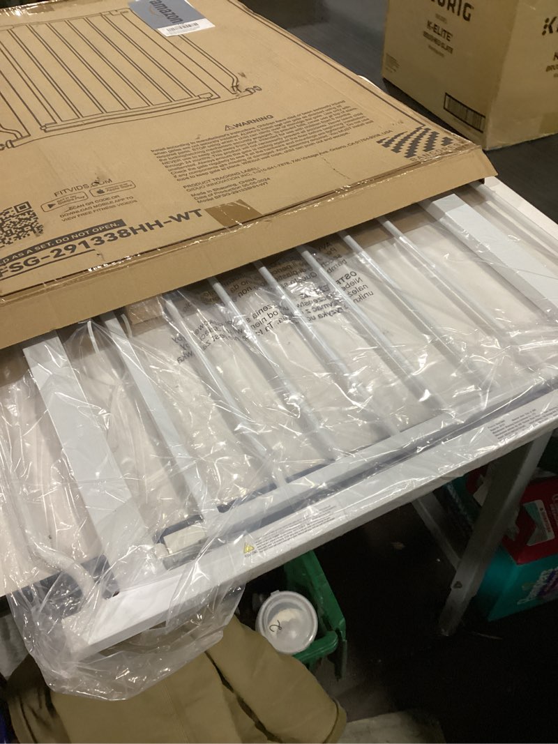 Condition photo showing Good Condition for BalanceFrom Easy Walk-Thru Baby and Pet Safety Gate with Hold-Open and Auto-Close – Adjustable Steel Barrier for Stairs, Doorways, and Hallways, No Drilling Installation 36-inch Tall, White