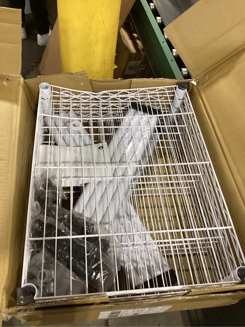 Condition photo showing Good Condition for Honey-Can-Do SHF-01055 5-tier white shelving unit, 250 lbs White 5 250 lbs per shelf